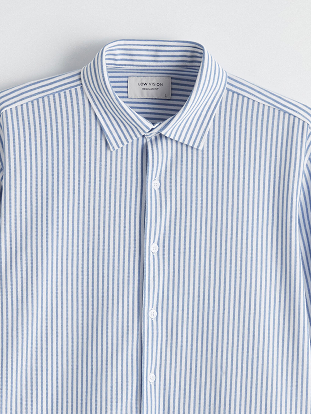 Lacivert Regular Fit Çizgili Erkek Gömlek-1