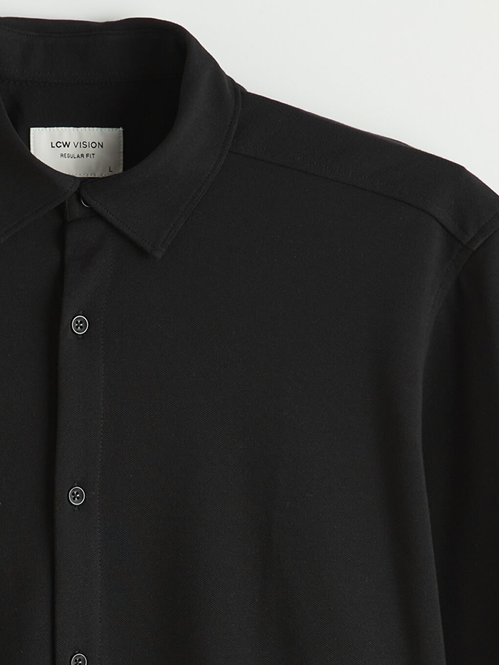 Siyah Regular Fit Erkek Gömlek-1