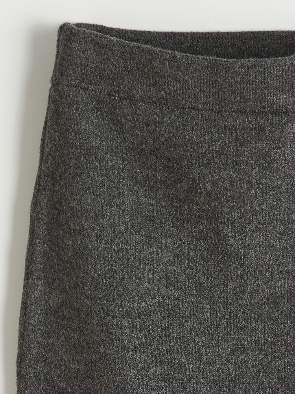 Ribbed Knit Pencil Skirt with Elastic Waist and Slit-5