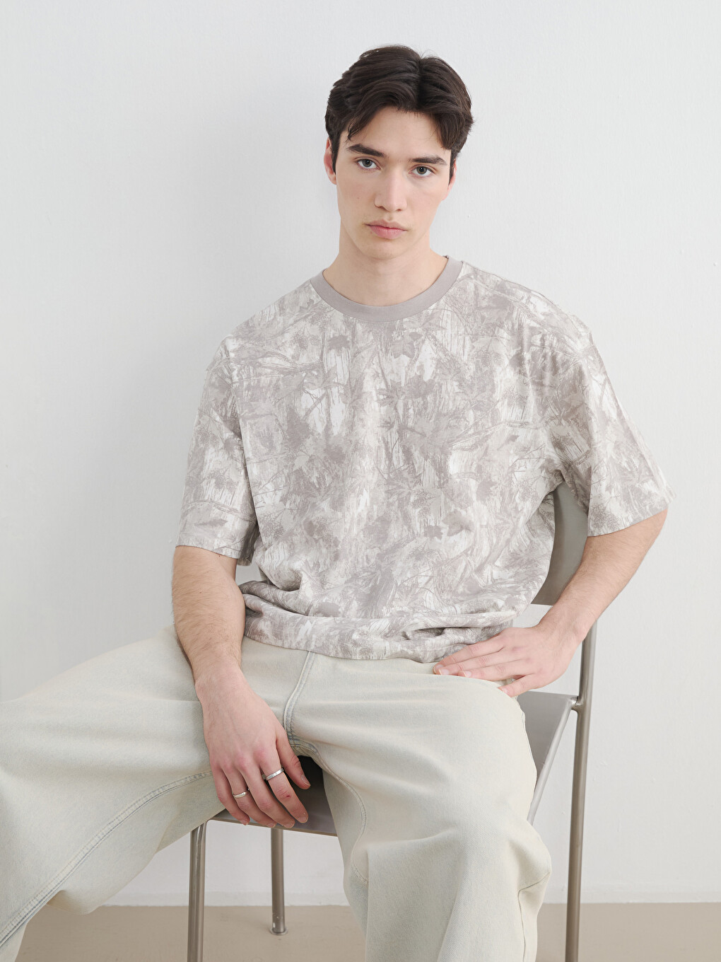 Loose Fit Patterned Men's T-Shirt