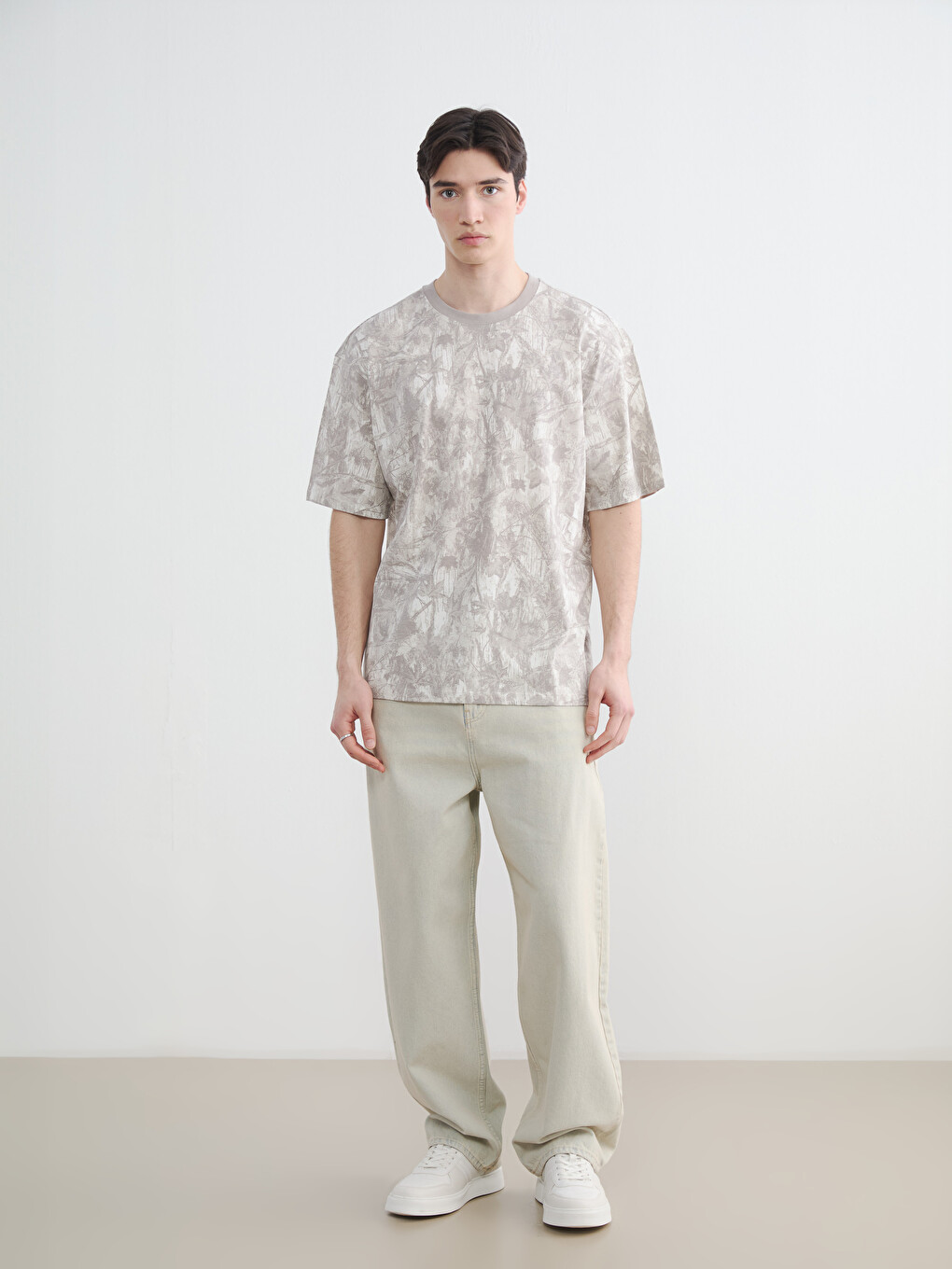 Loose Fit Patterned Men's T-Shirt-1