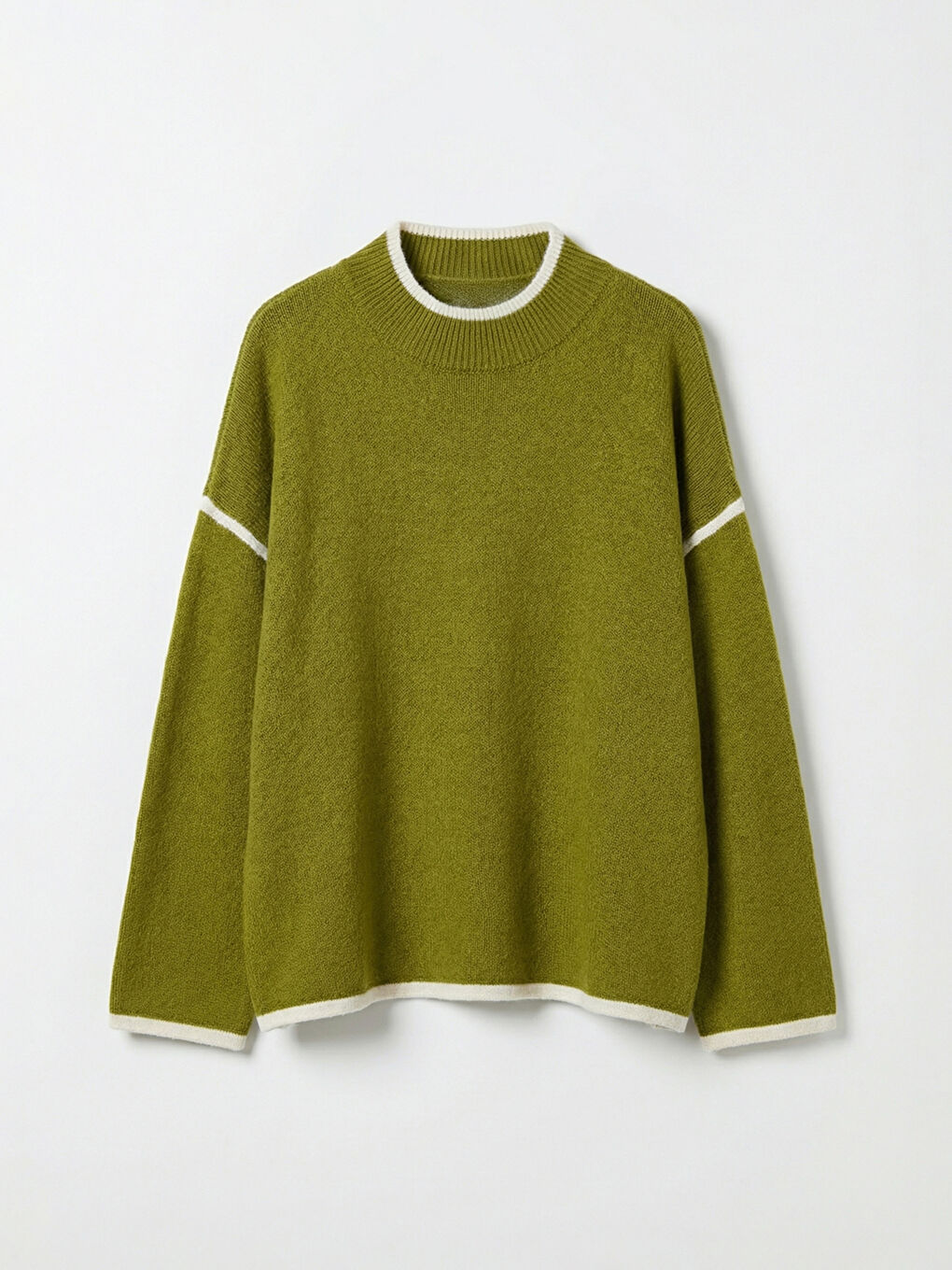 Yeşil Yarım Balıkçı Yaka Kadın Triko Kazak	-4