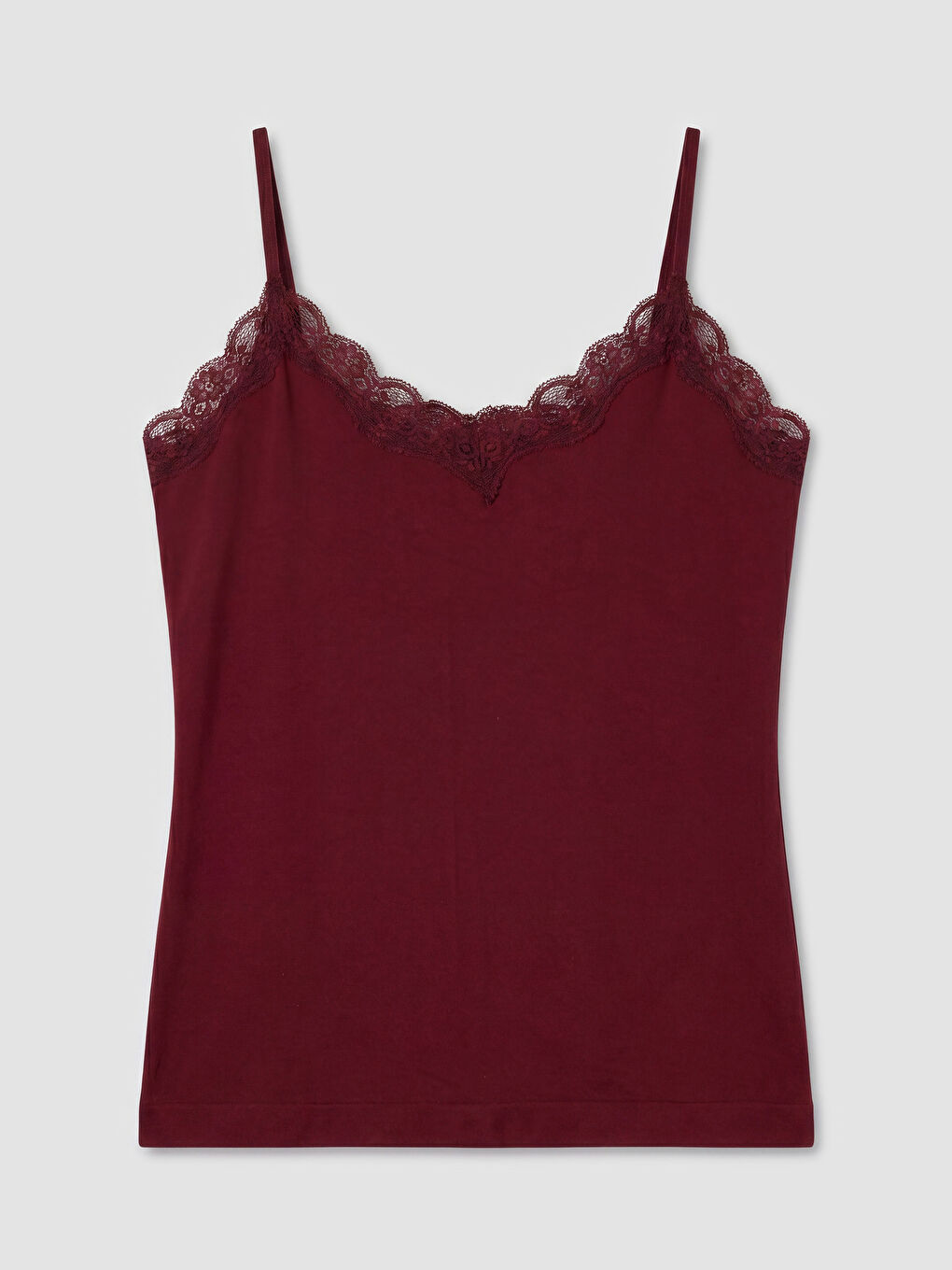 Mürdüm V Yaka Dantelli  İp Askılı Kadın Atlet	