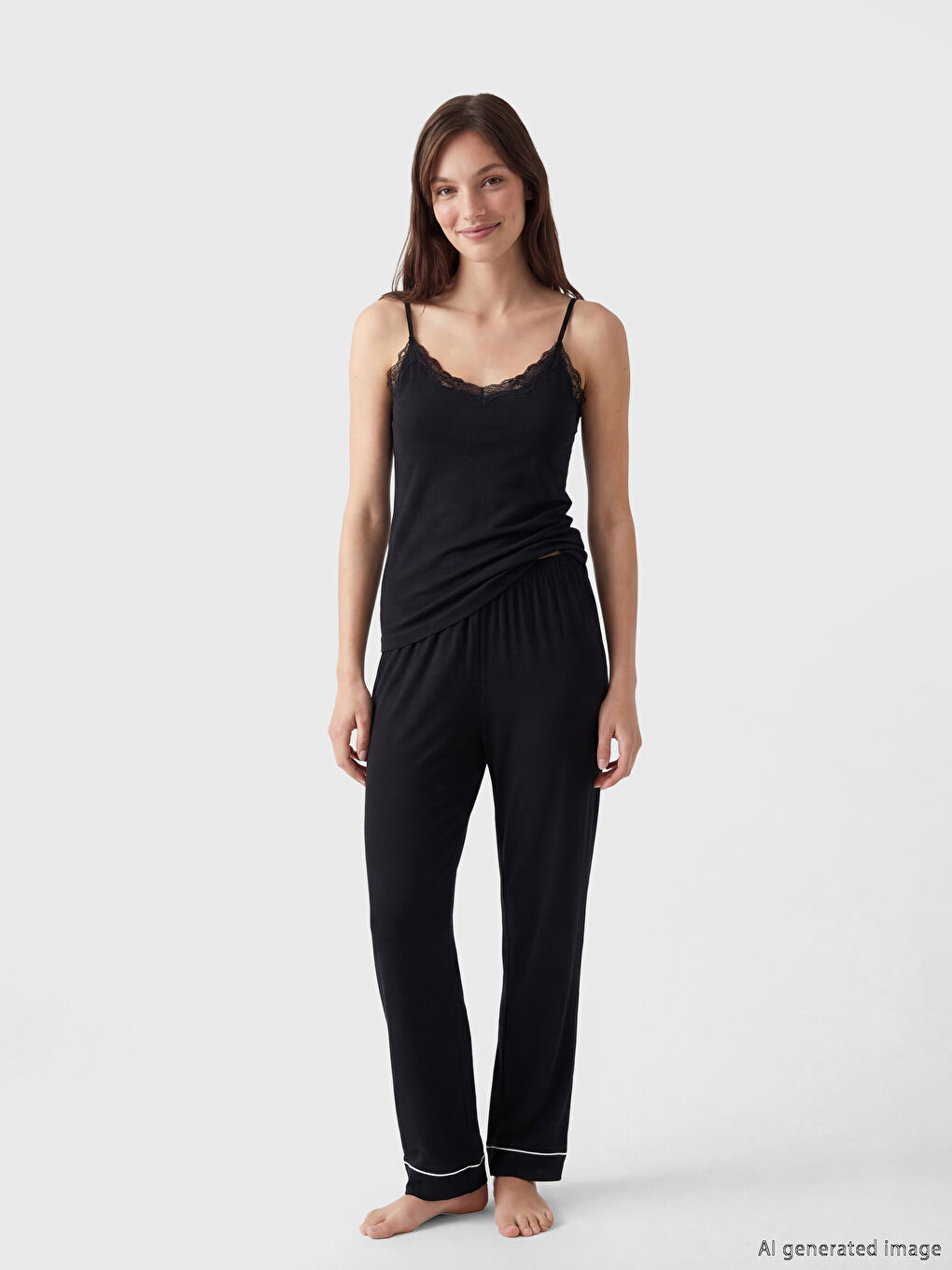 Женская жилетка с V-образным вырезом и кружевными бретелями-1