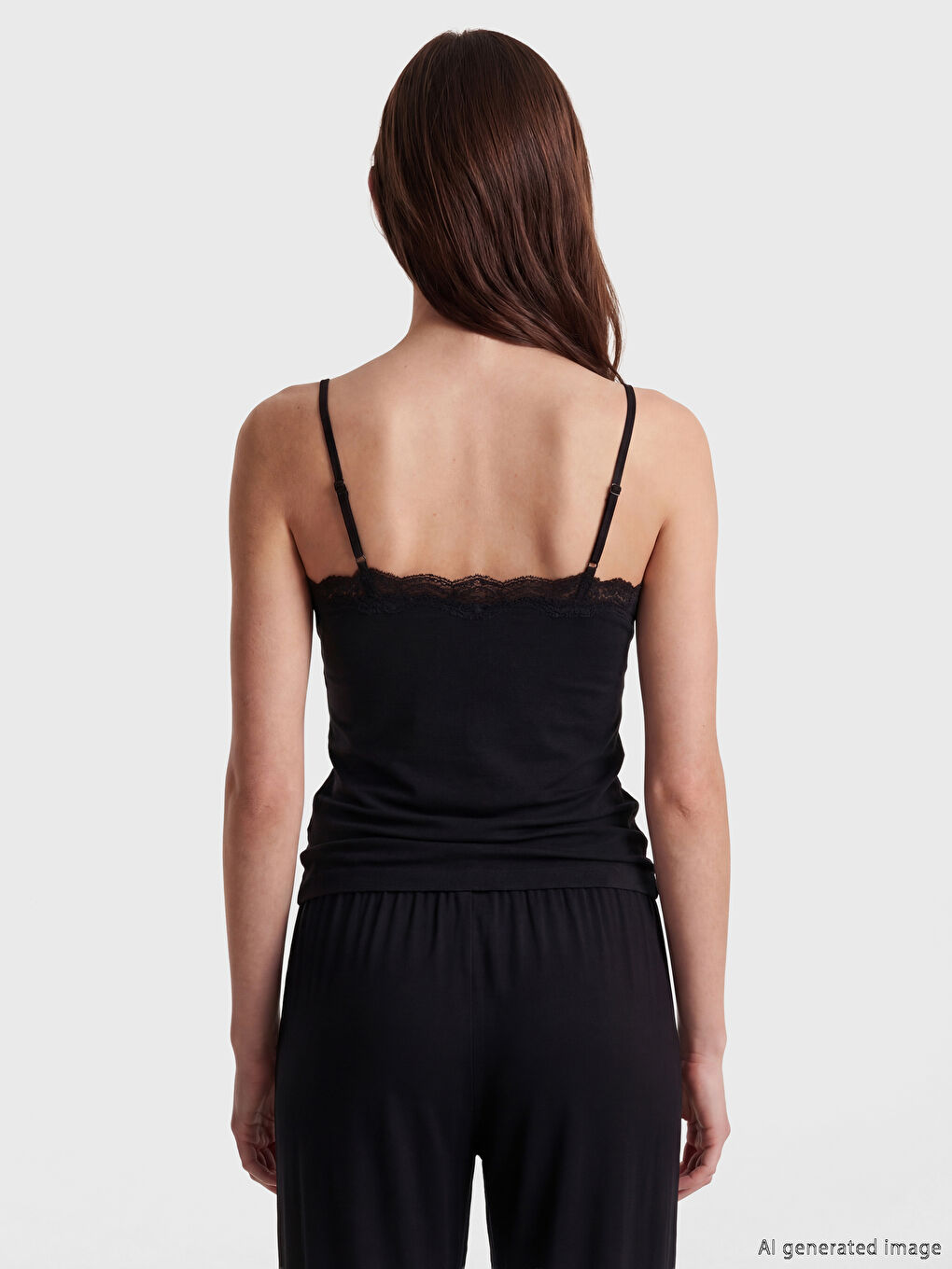 Женская жилетка с V-образным вырезом и кружевными бретелями-3