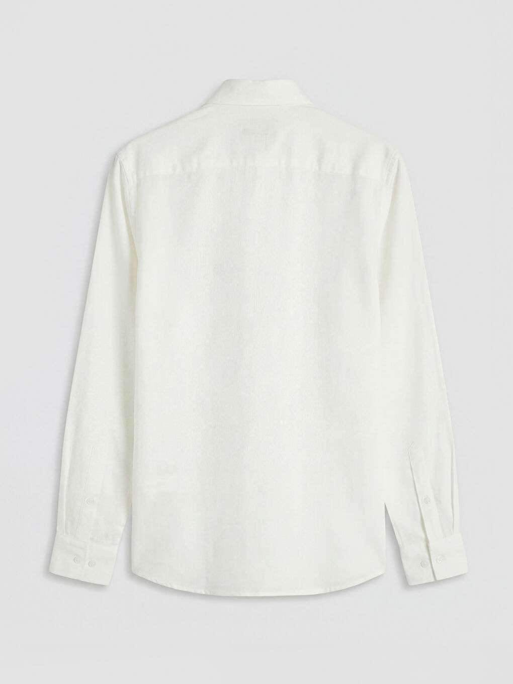 Beyaz Regular Fit Erkek Dokulu Gömlek-1