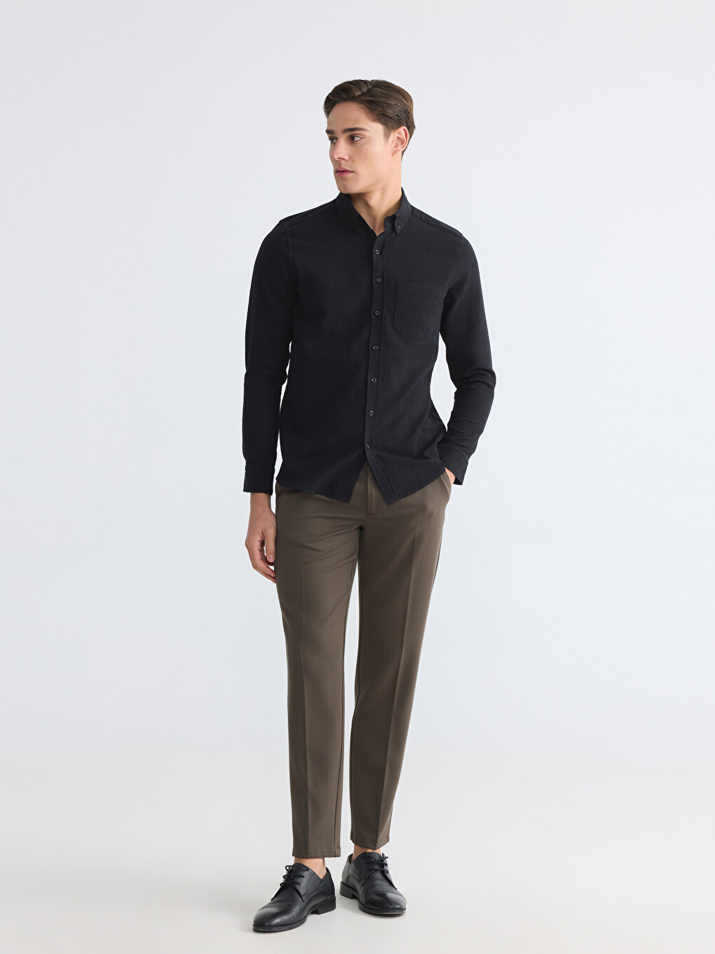 Regular Fit Dobby Men's Shirt-1