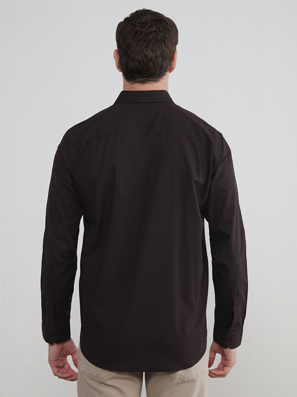 Kahverengi Regular Fit Poplin Erkek Gömlek-4