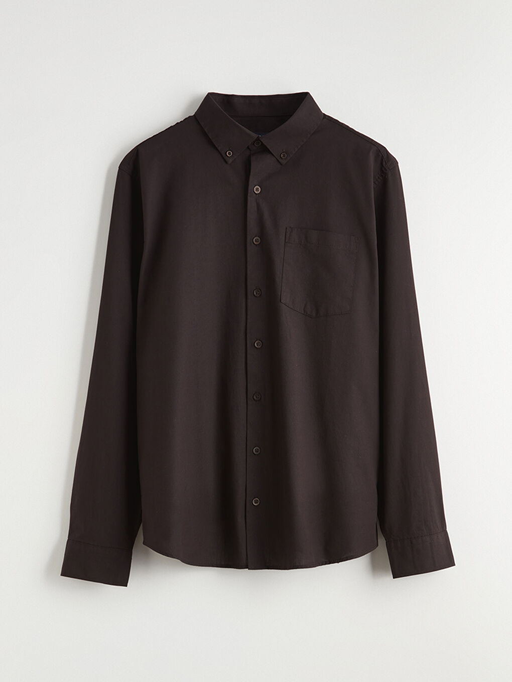 Kahverengi Regular Fit Poplin Erkek Gömlek