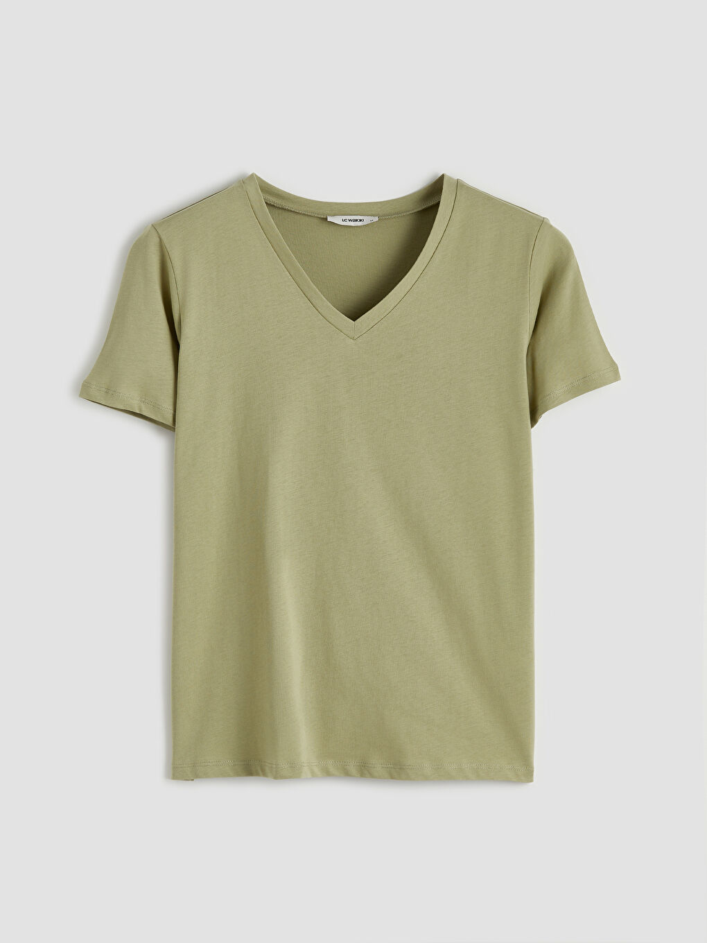 Yeşil V Yaka Kadın Tişört
