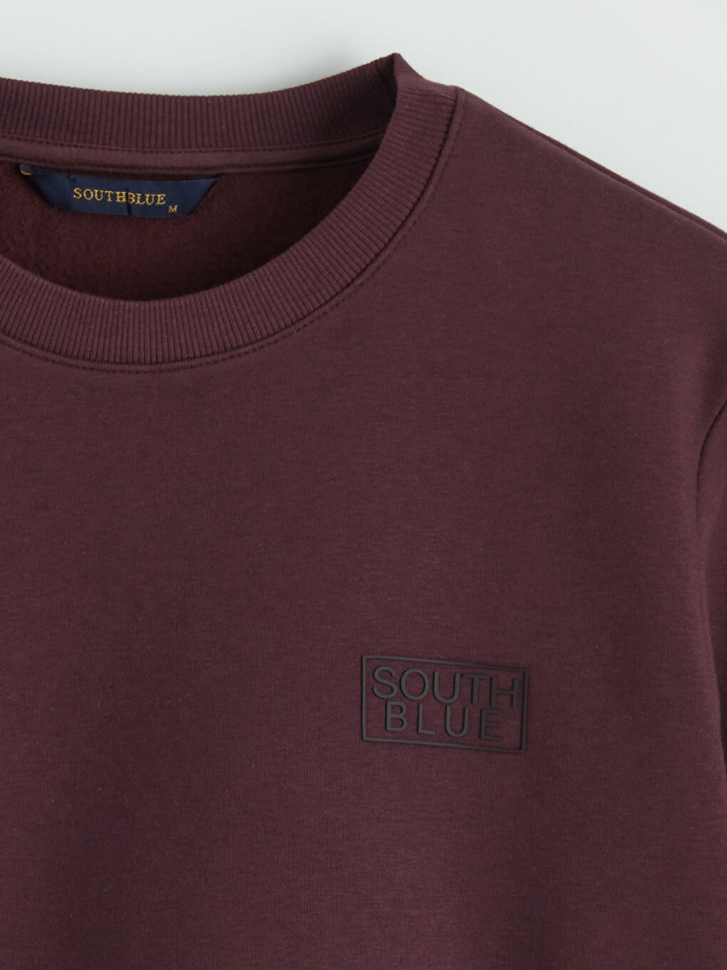 Mürdüm Bisiklet Yaka Baskılı Erkek Kalın Sweatshirt-1