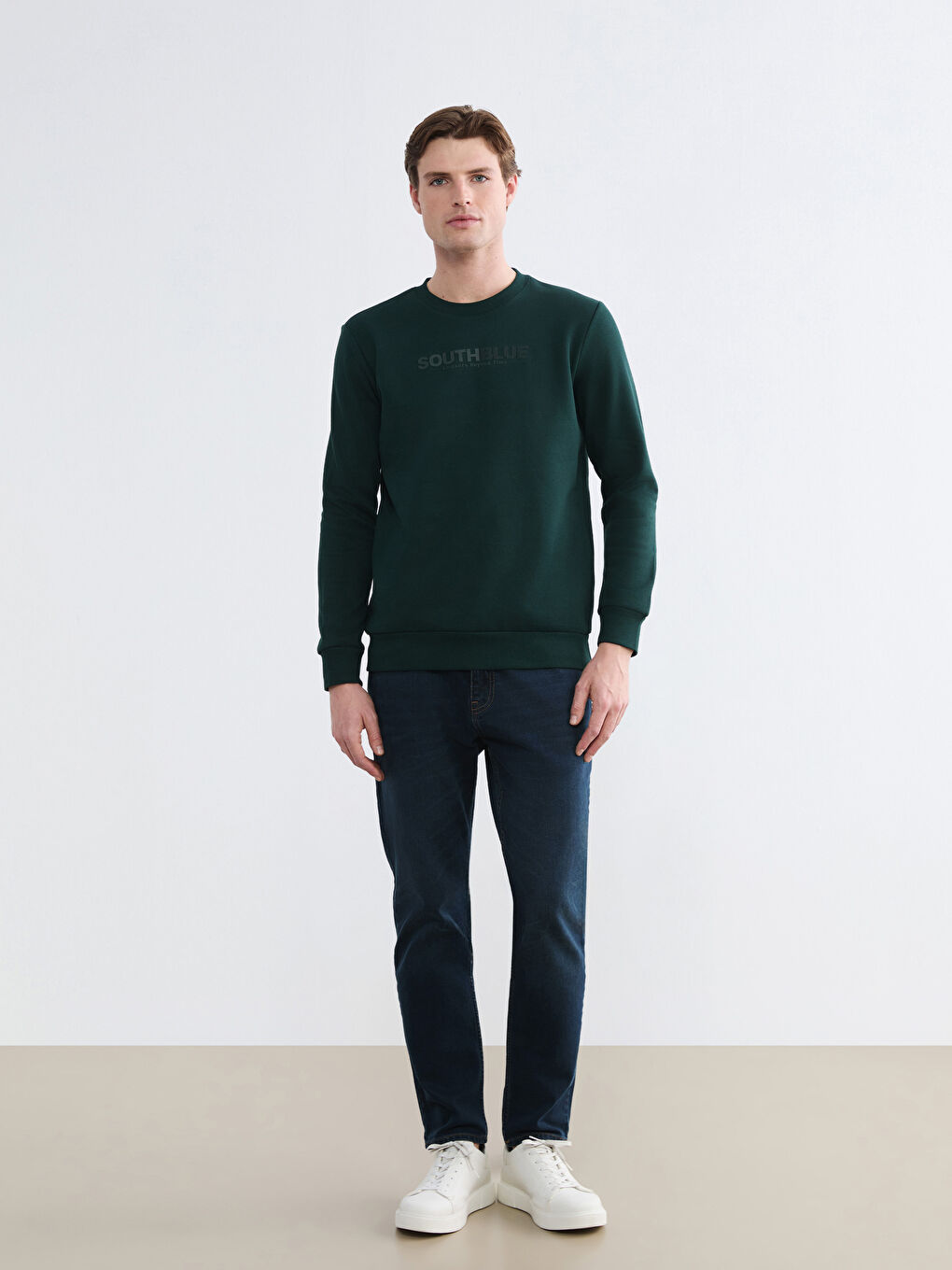 მრგვალი საყელო ნაბეჭდი მამაკაცის სქელი სპორტული მაისური-1