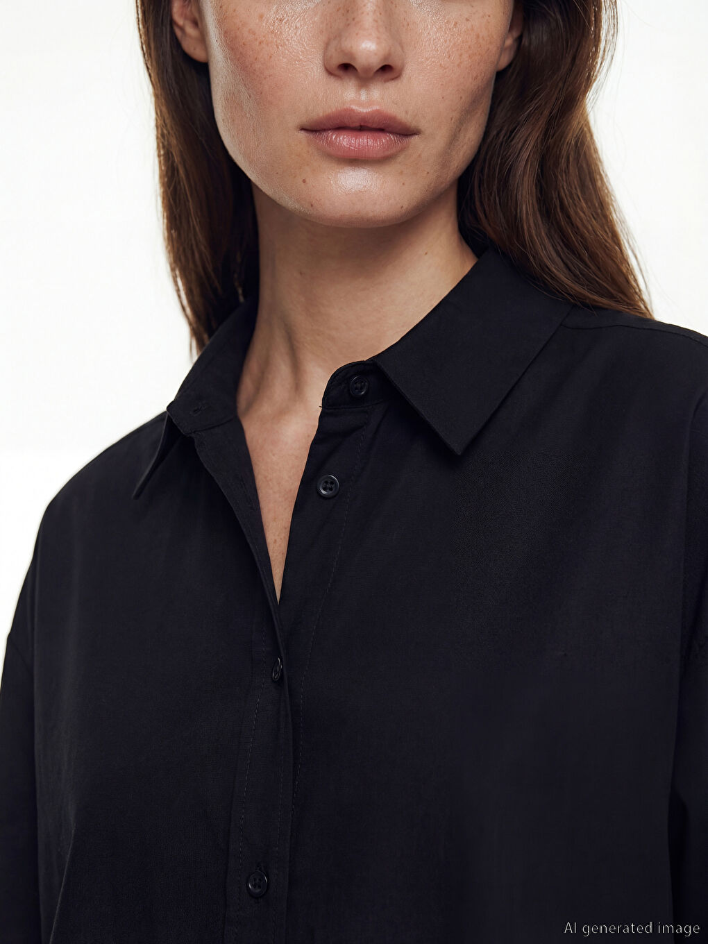 Siyah Kadın Gömlek Tunik-2