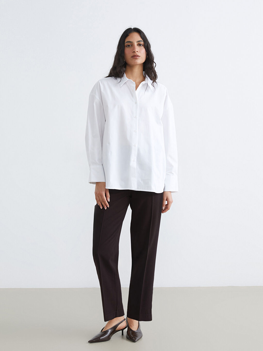 Beyaz Kadın Gömlek Tunik-1