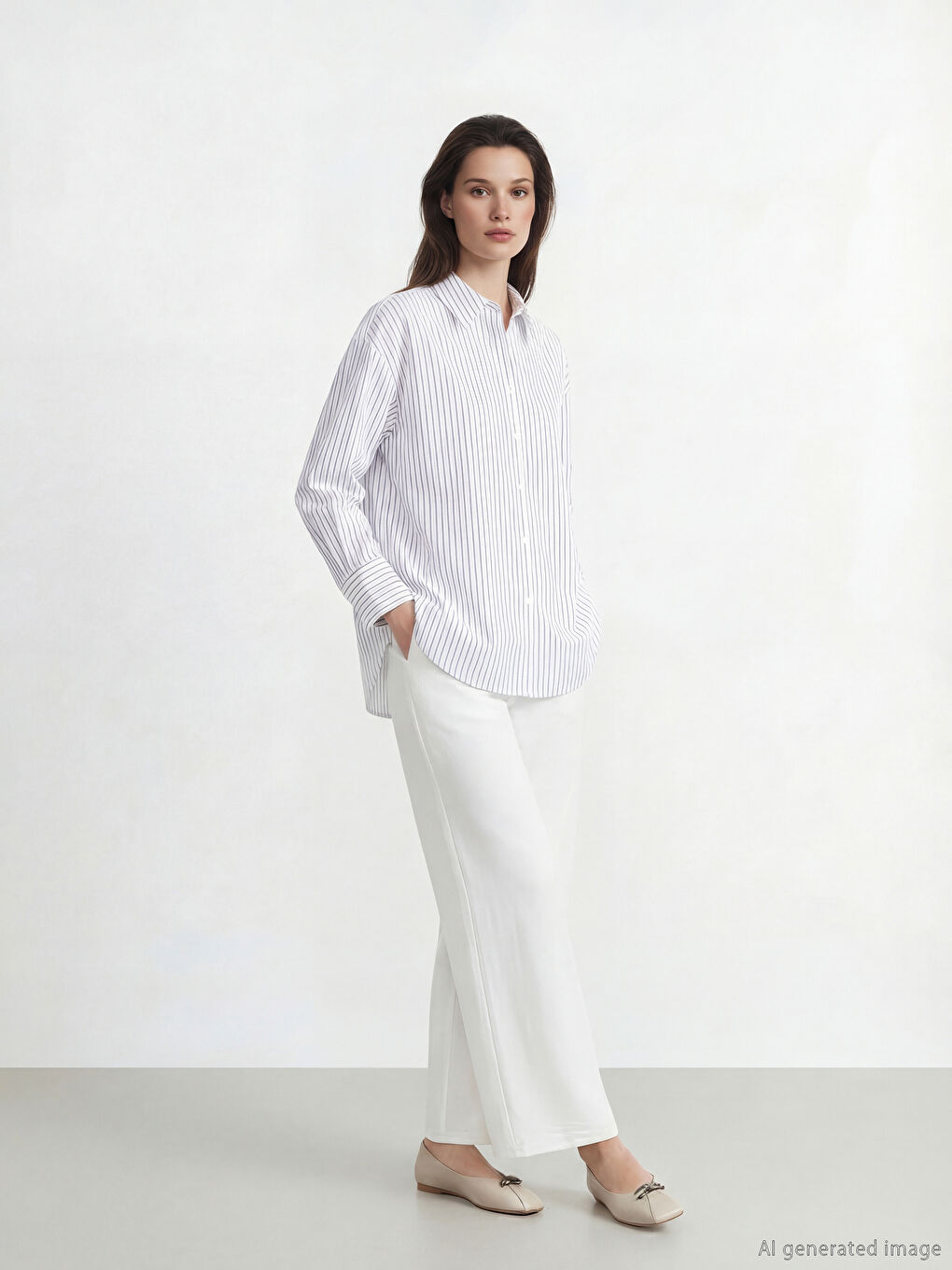 Striped Poplin Women's Shirt