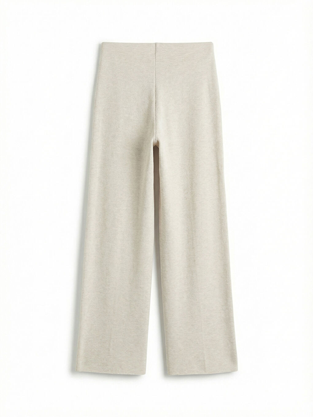 Bej Beli Lastikli Geniş Paça Kadın Pantolon-1