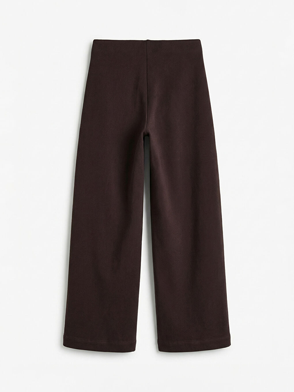 Kahverengi Beli Lastikli Geniş Paça Kadın Pantolon	-5