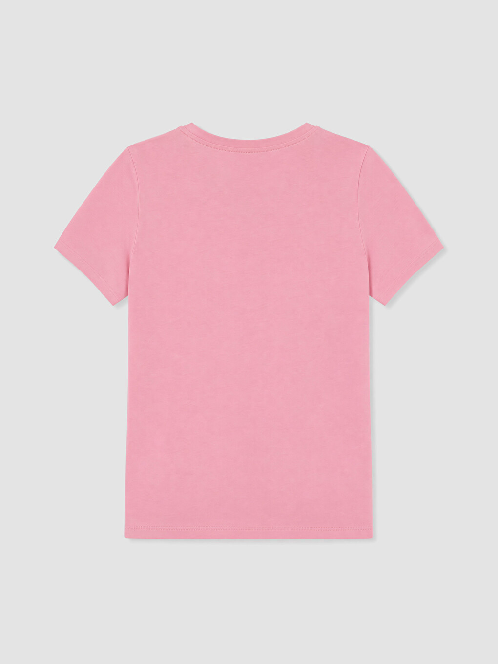 Pembe V Yaka Kadın Tişört-2