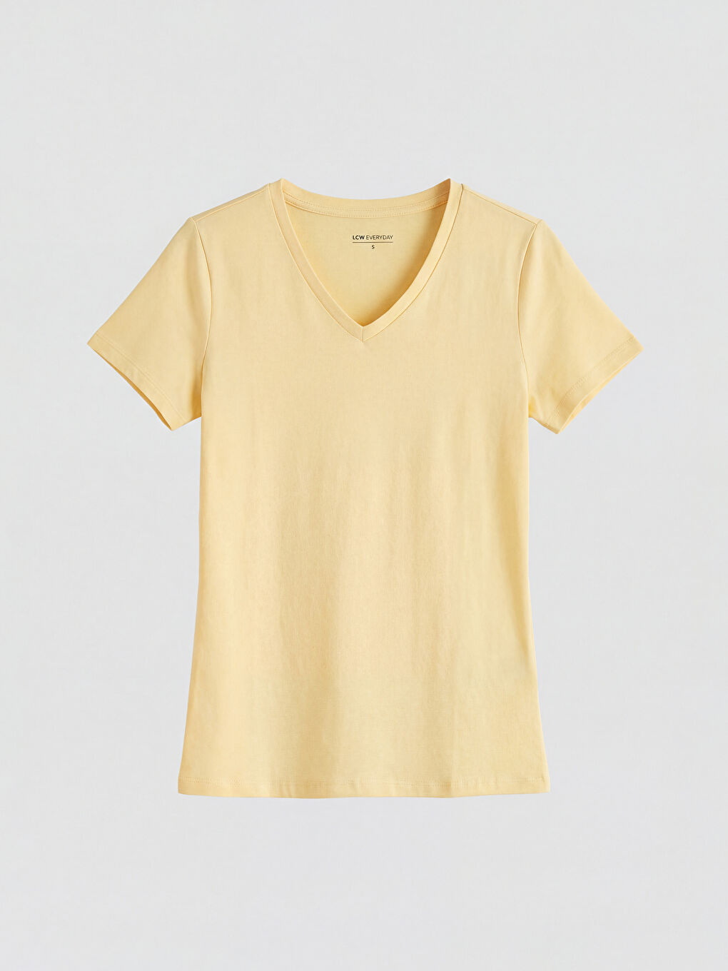 Sarı V Yaka Kadın Tişört