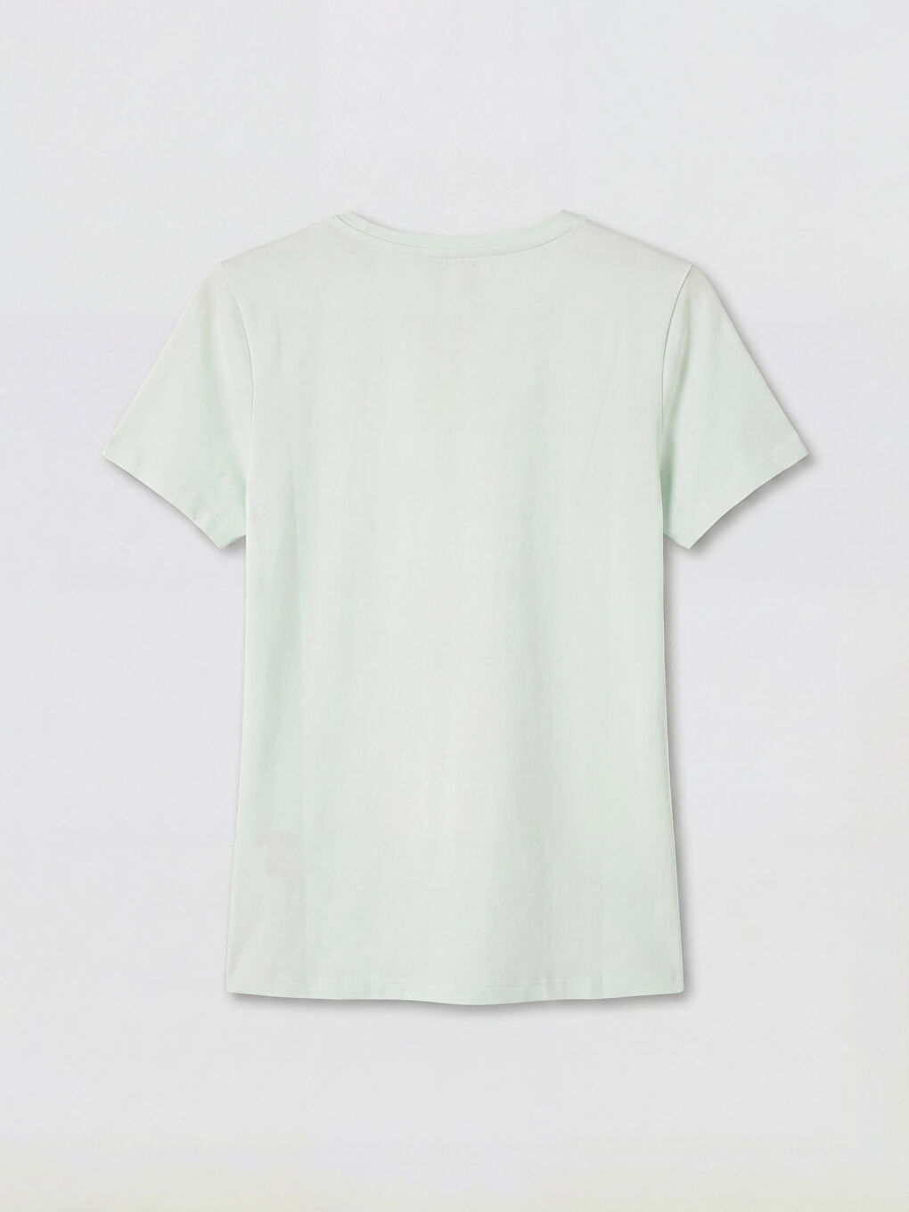 Yeşil V Yaka Kadın Tişört-1