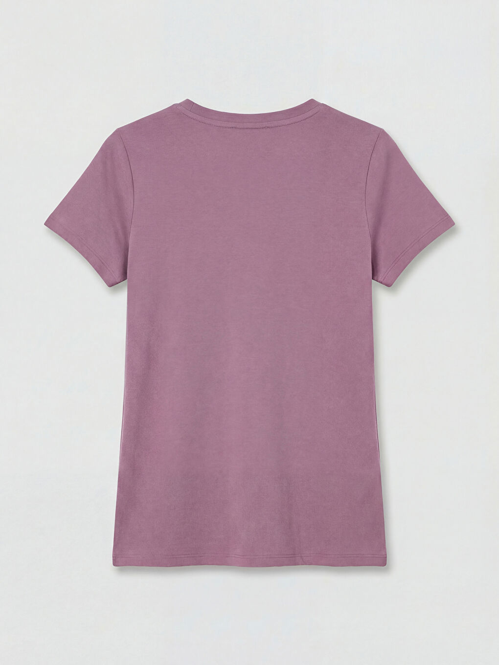 Mürdüm V Yaka Kadın Tişört-1