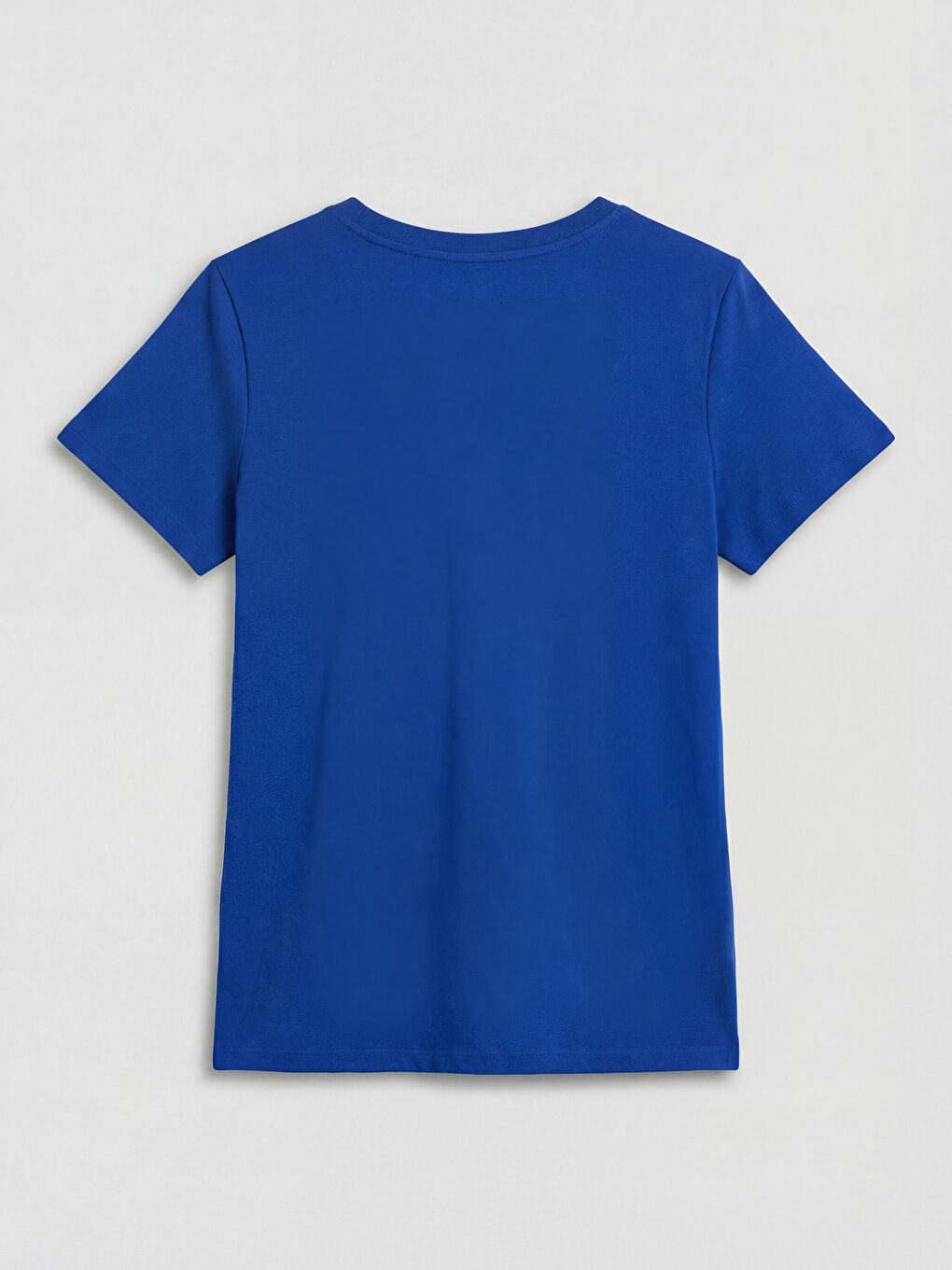 Mavi V Yaka Kadın Tişört-1