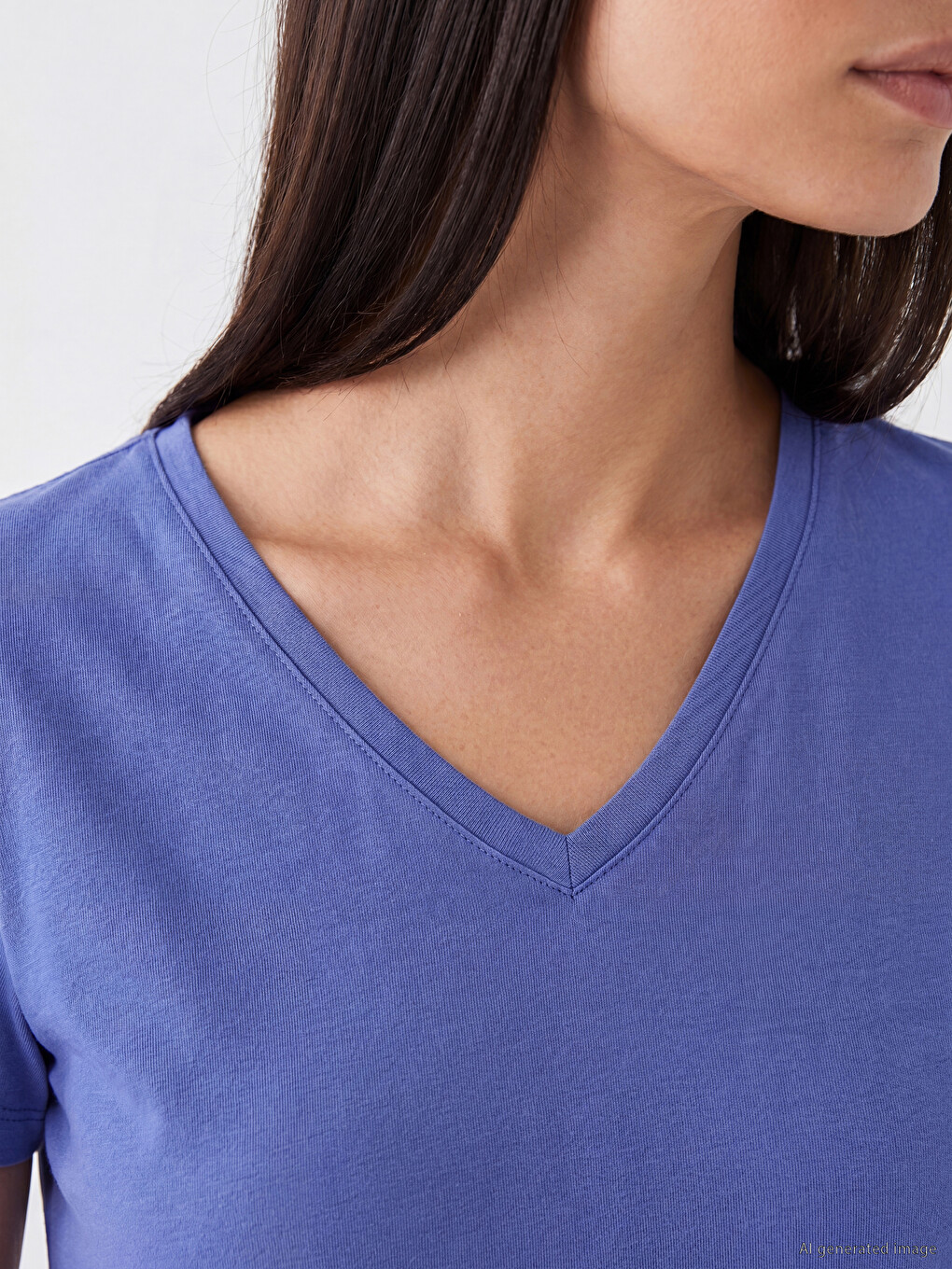 V Neck Women's T-shirt-2