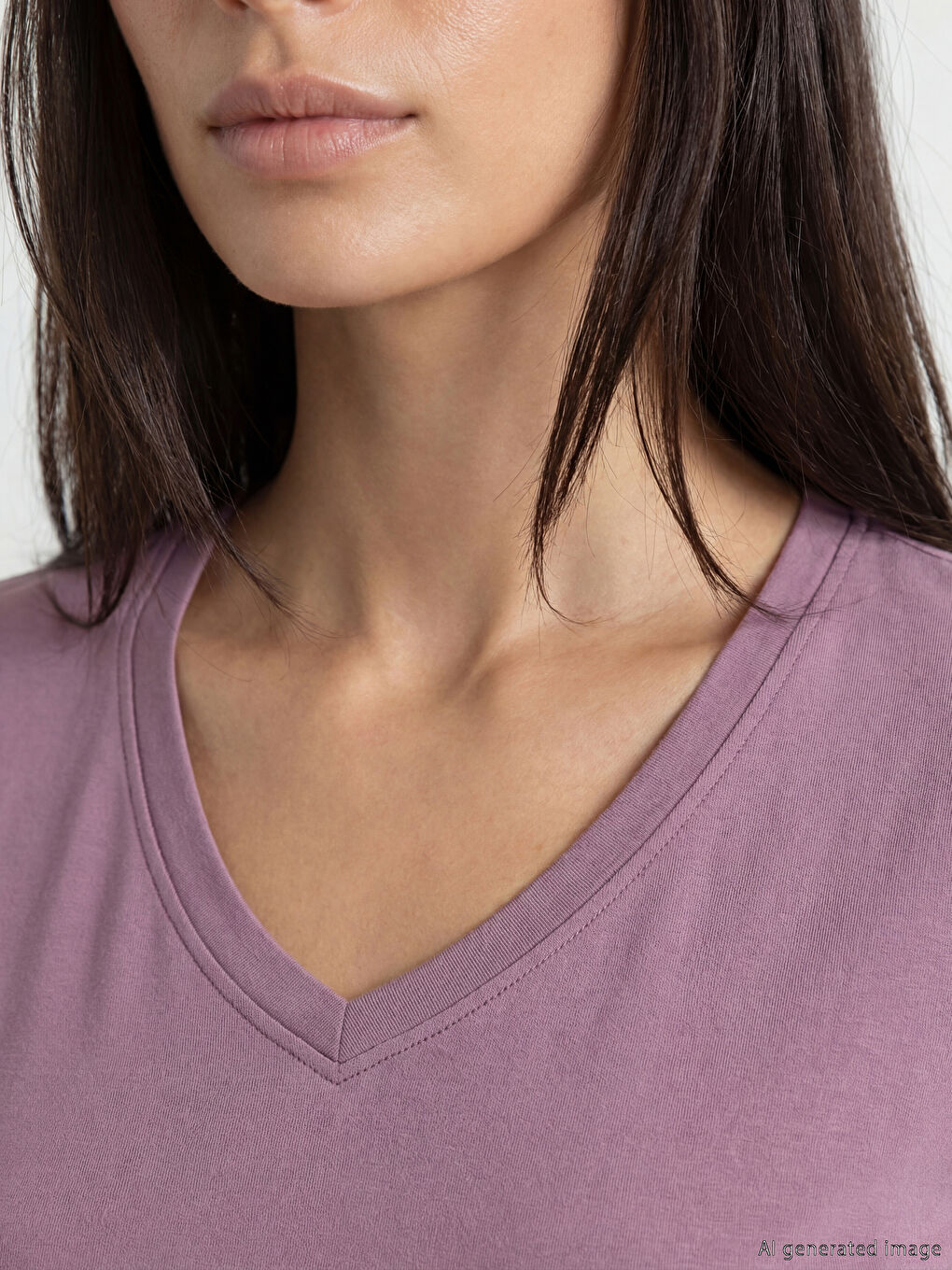 تيشيرت رقبة على شكل حرف V للسيدات-2