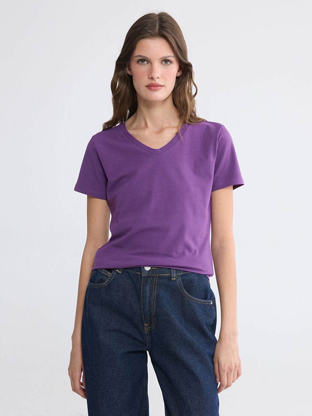 Žena LJUBIČASTA Majica kratkih rukava