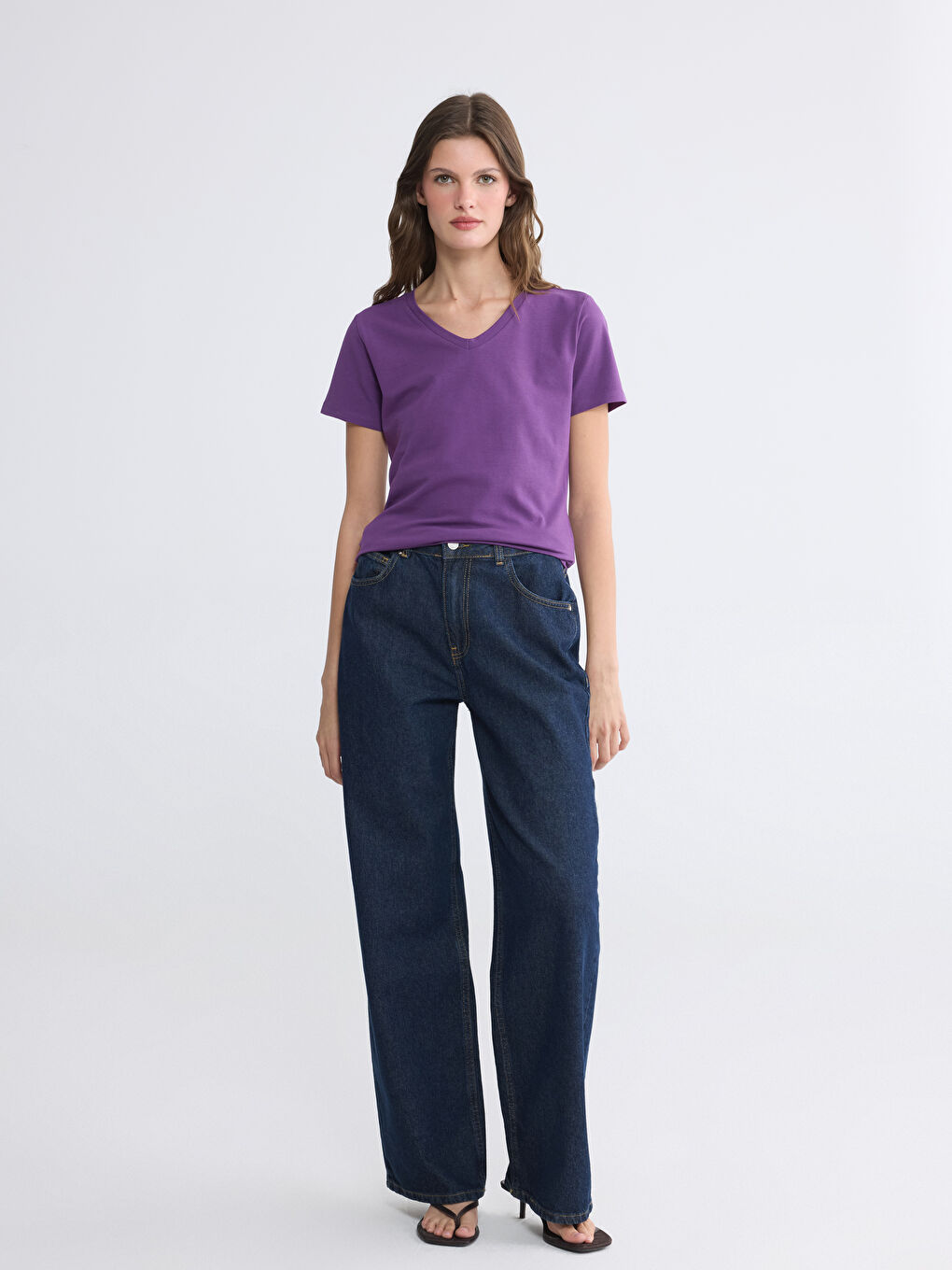 Žena LJUBIČASTA Majica kratkih rukava-1