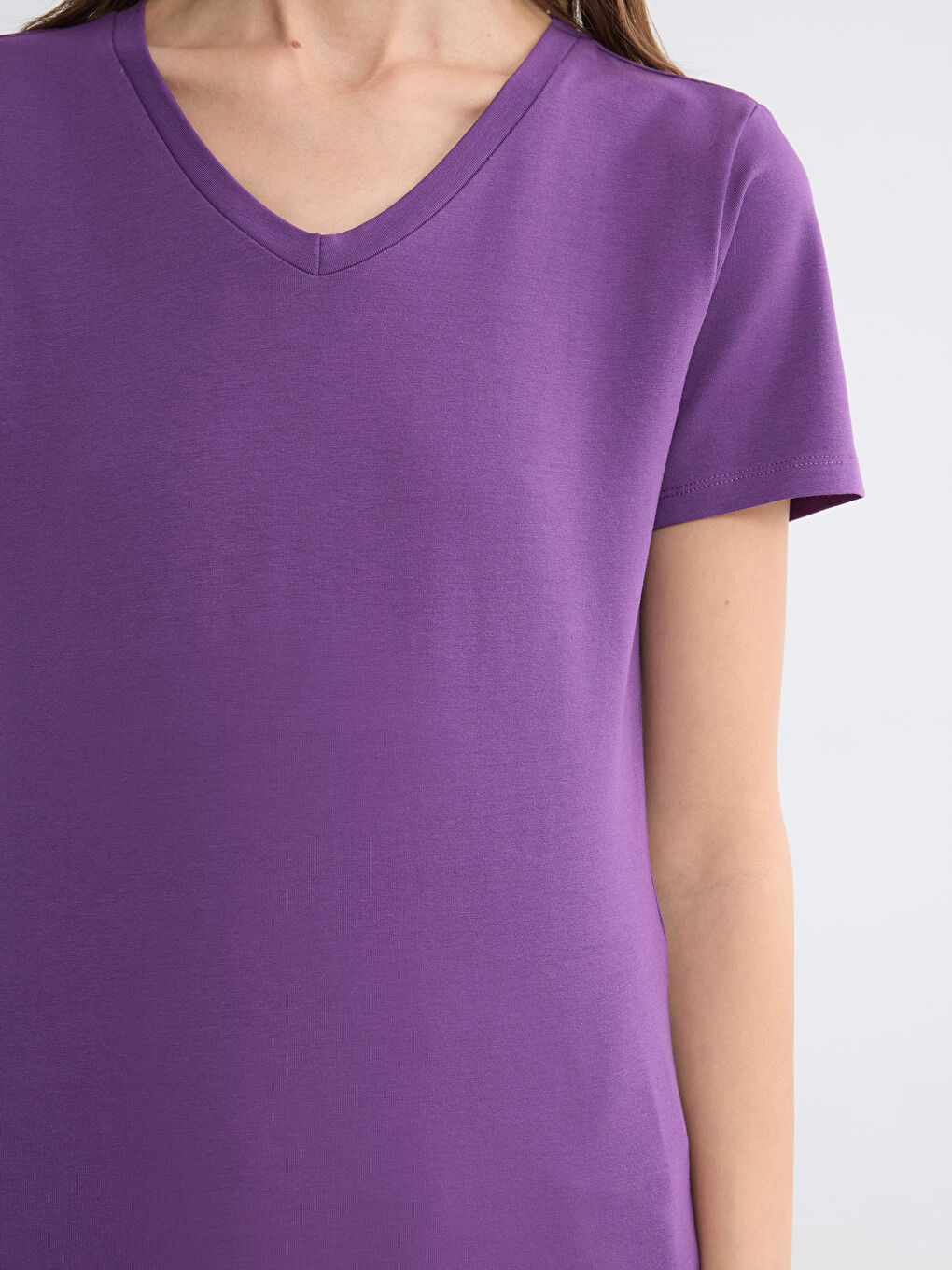 Žena LJUBIČASTA Majica kratkih rukava-2