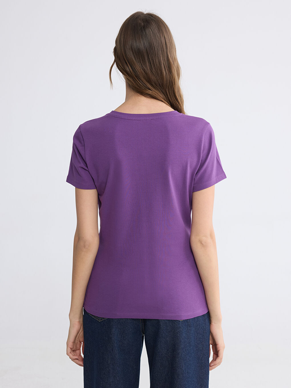 Žena LJUBIČASTA Majica kratkih rukava-3