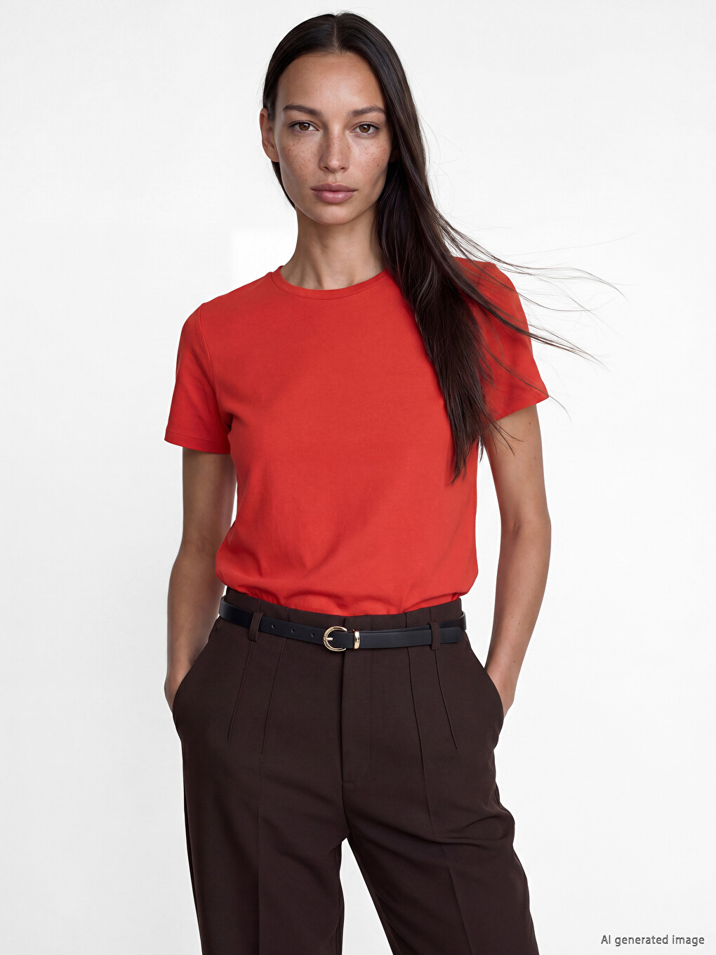 V Neck Women's T-shirt-1