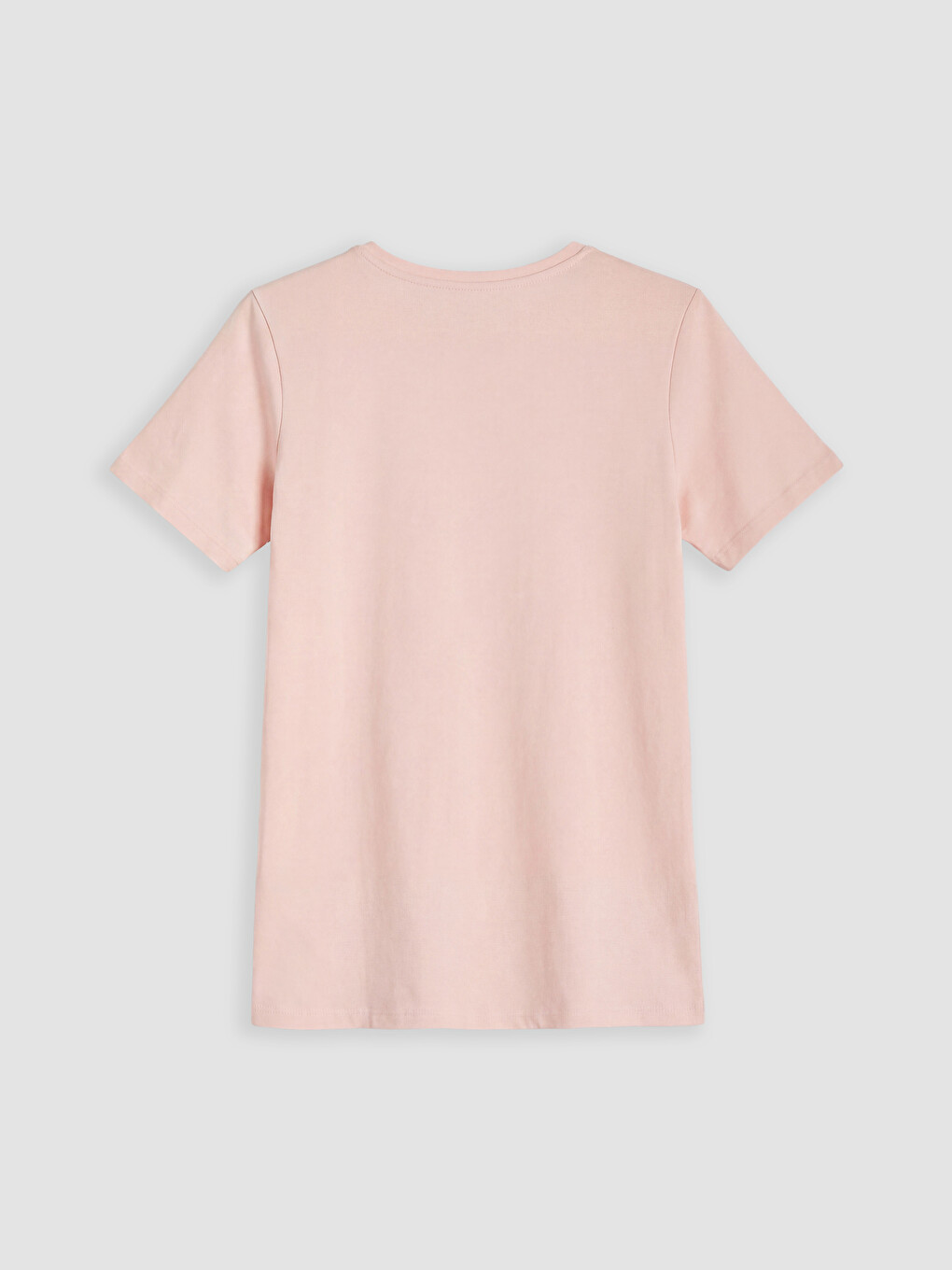Pembe Bisiklet Yaka Dar Fit Kadın Tişört-1
