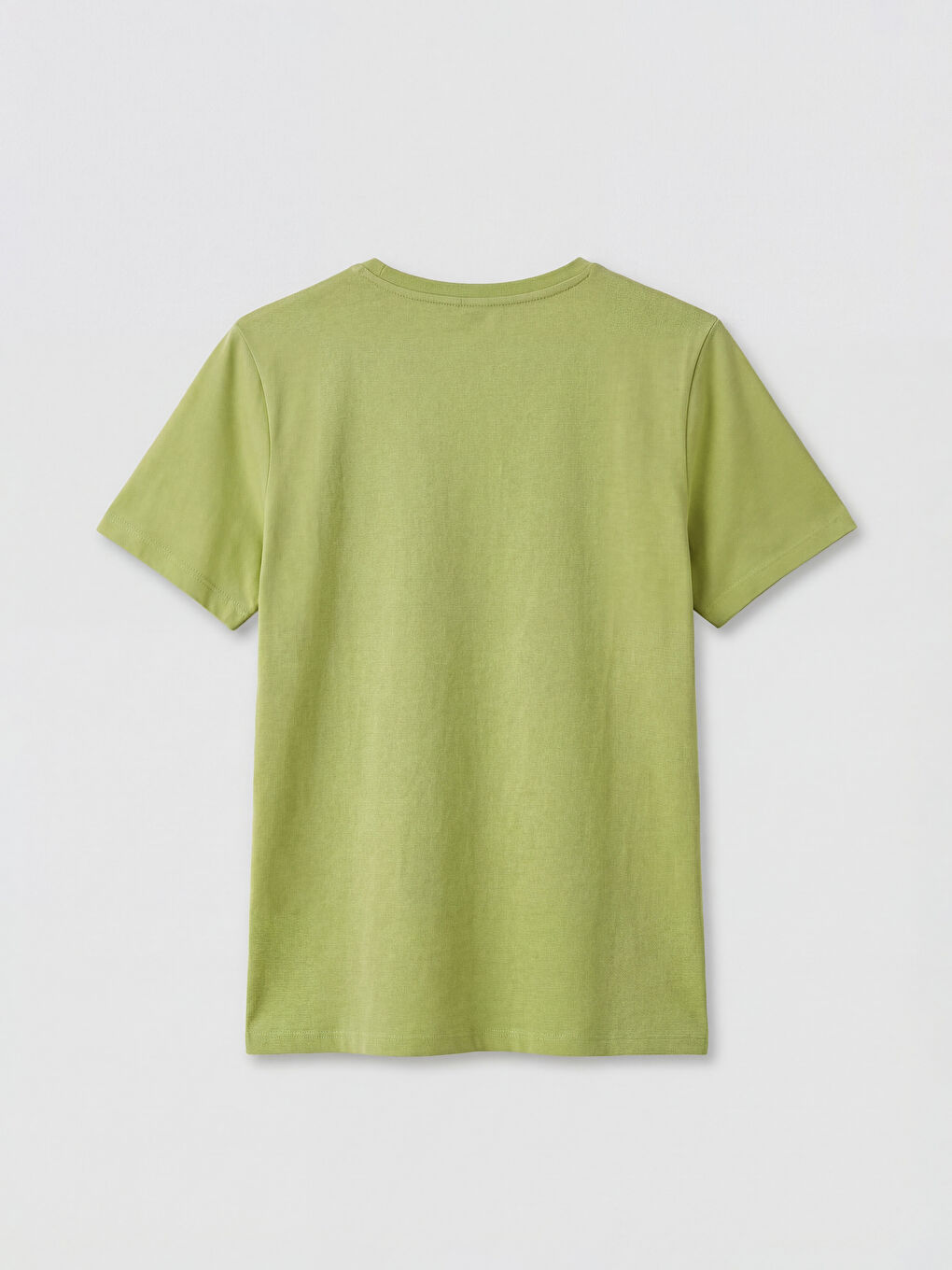 Yeşil Bisiklet Yaka Kadın Tişört-1