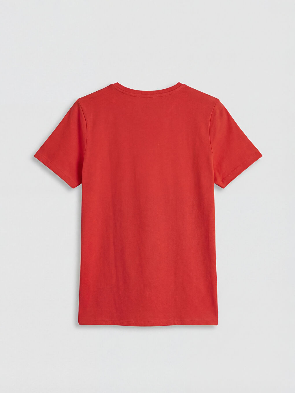 Kırmızı Bisiklet Yaka Kadın Tişört-1