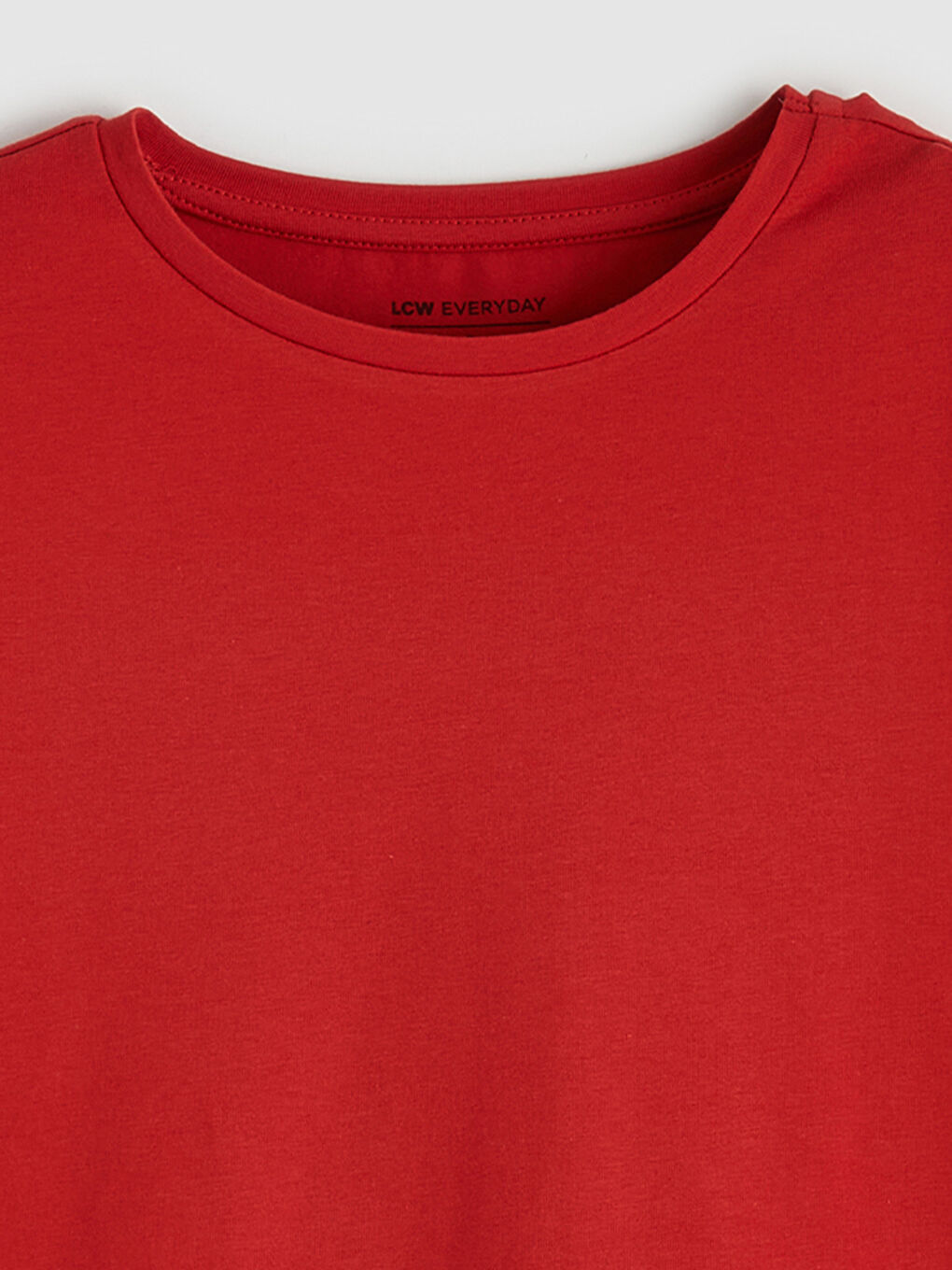 Kırmızı Bisiklet Yaka Kadın Tişört-1