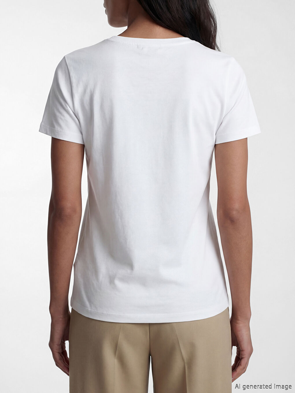 әйелдерге арналған дөңгелек жағалы футболка-2