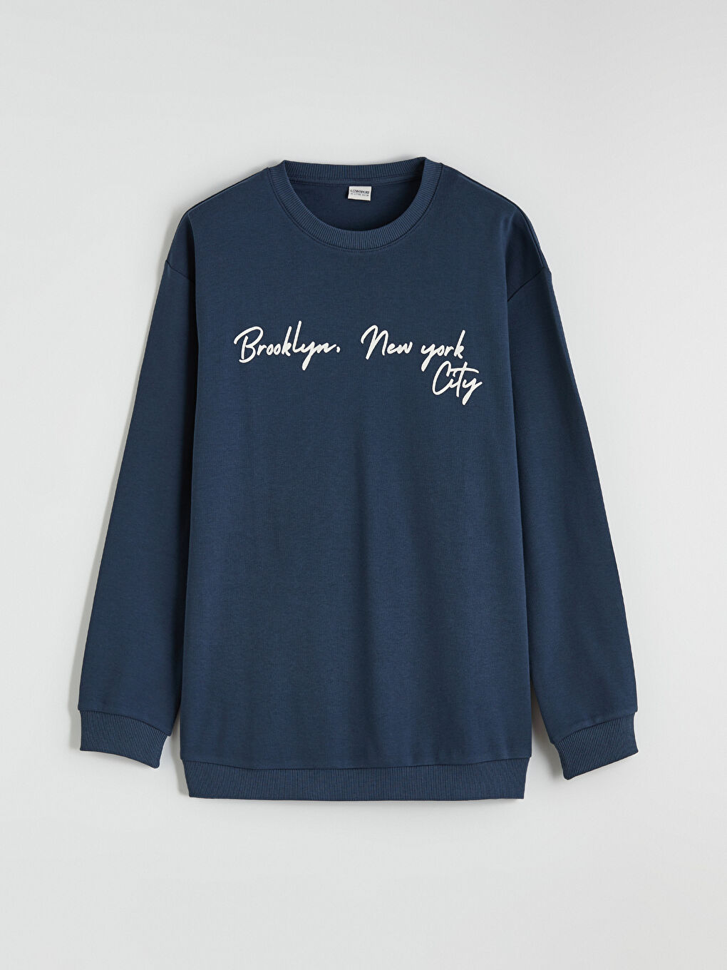 Lacivert Bisiklet Yaka Baskılı Erkek Çocuk Sweatshirt