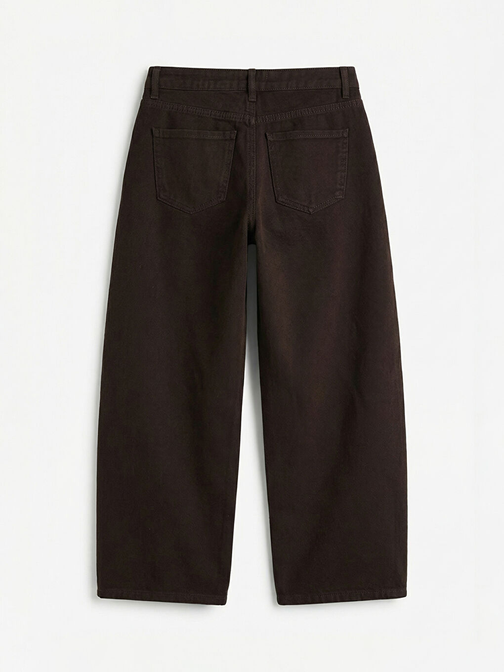 Kahverengi Barrel Fit Kadın Jean Pantolon-1