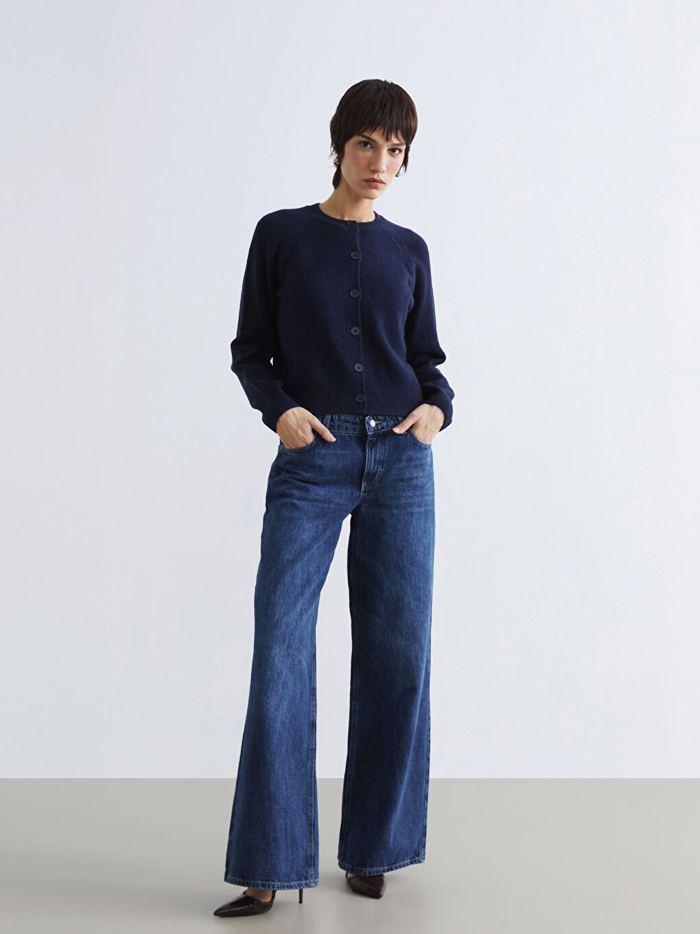 İndigo Wideleg Kadın Jean Pantolon	