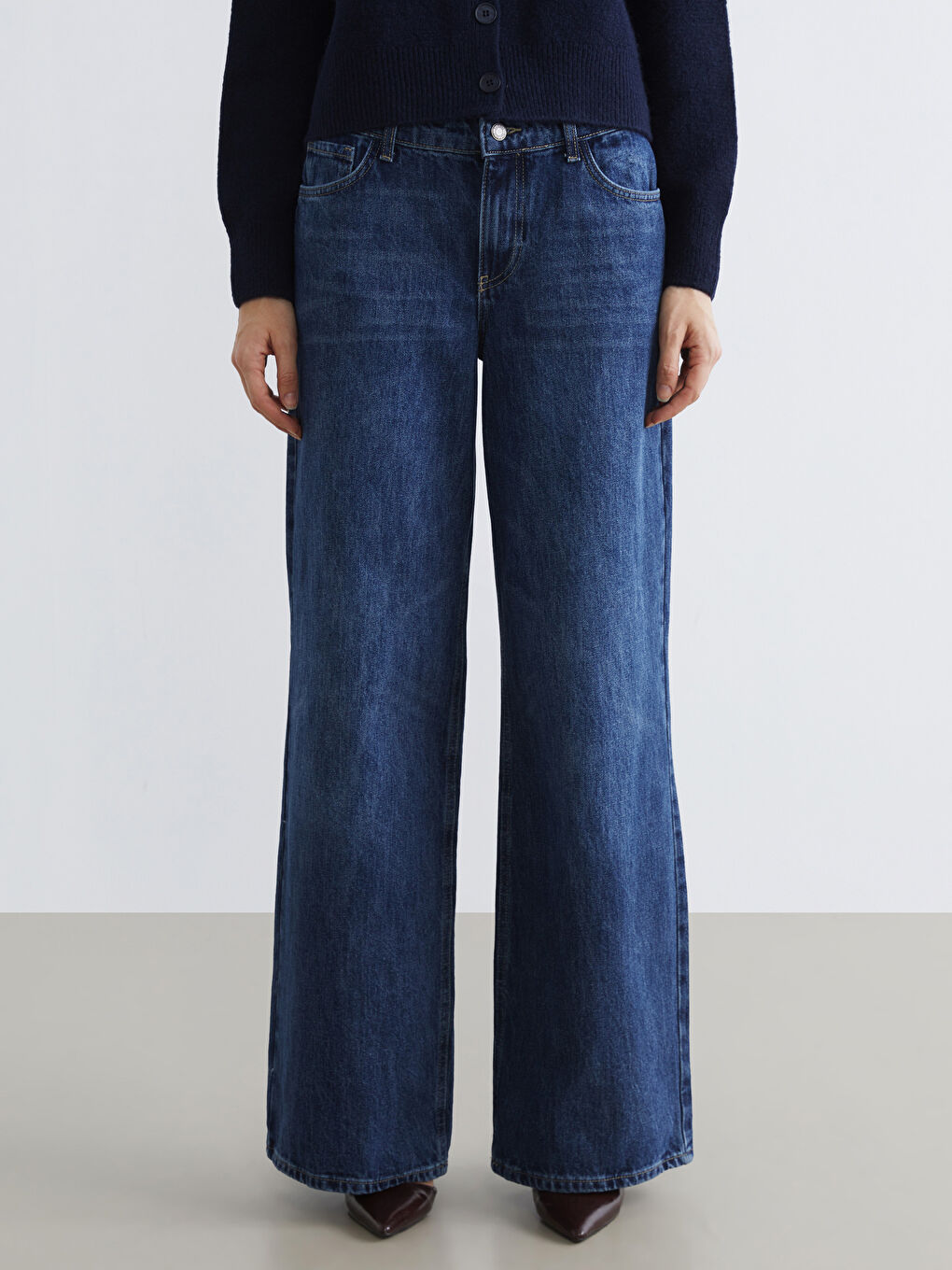 İndigo Wideleg Kadın Jean Pantolon	-1
