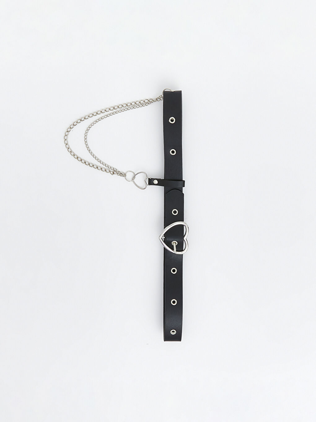 Siyah Deri Görünümlü Kız Çocuk Kemer-1