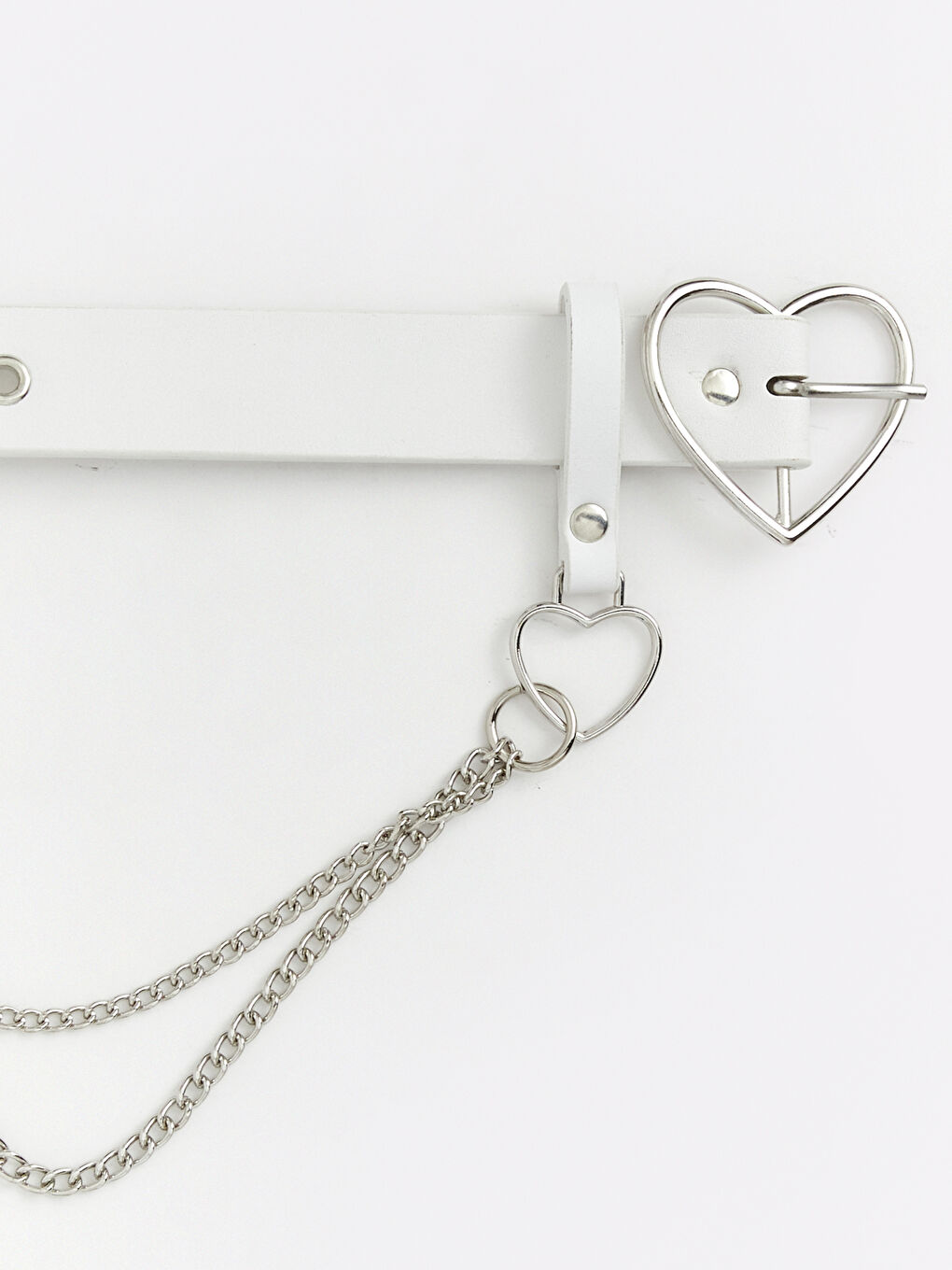 Beyaz Zincir Detaylı Kız Çocuk Kemer-2