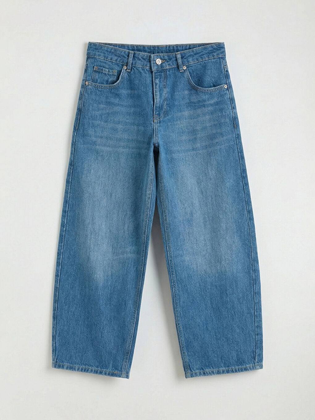 İndigo Barrel Fit Kadın Jean Pantolon	-4