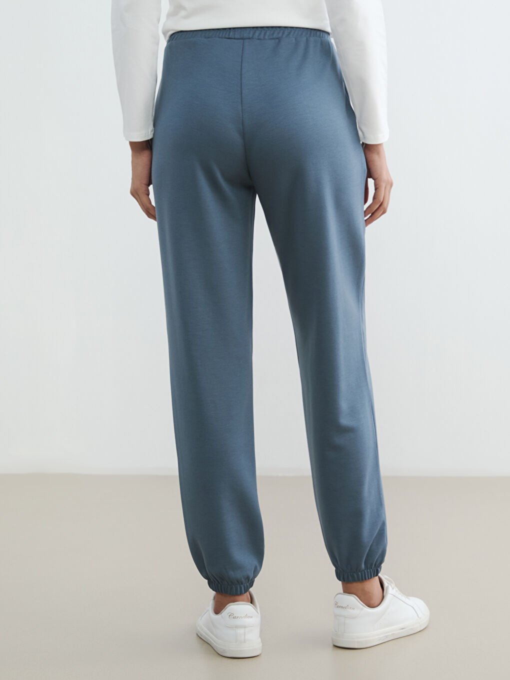 Gri Beli Lastikli Kadın Jogger Eşofman Altı	-4