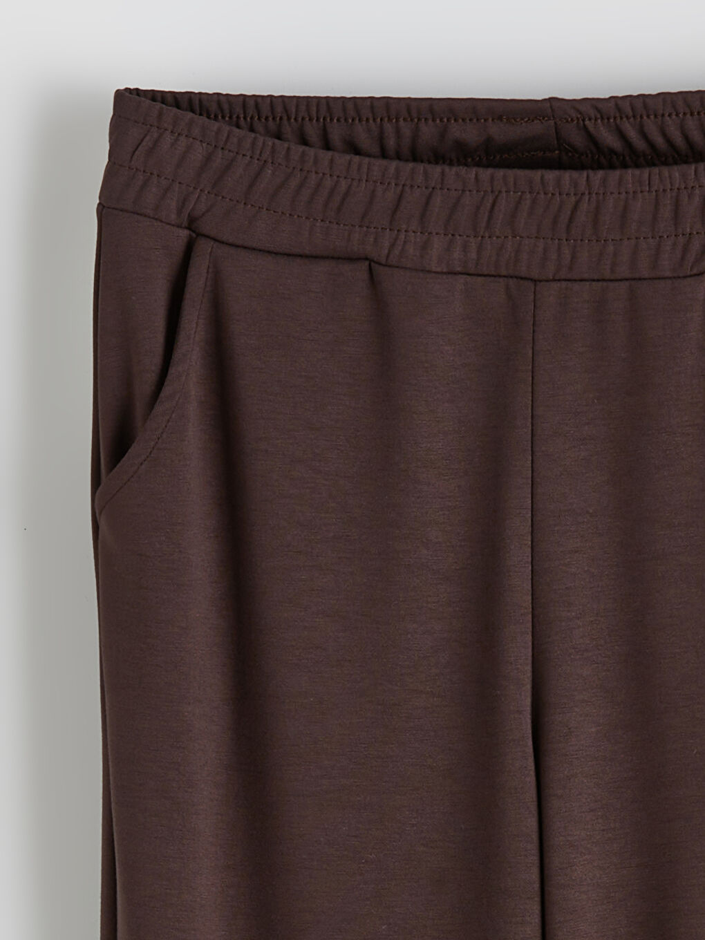 Kahverengi Beli Lastikli Kadın Jogger Eşofman Altı	-1