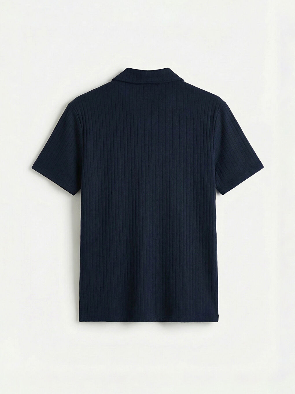 Lacivert Polo Yaka Çizgili Erkek Tişört-5