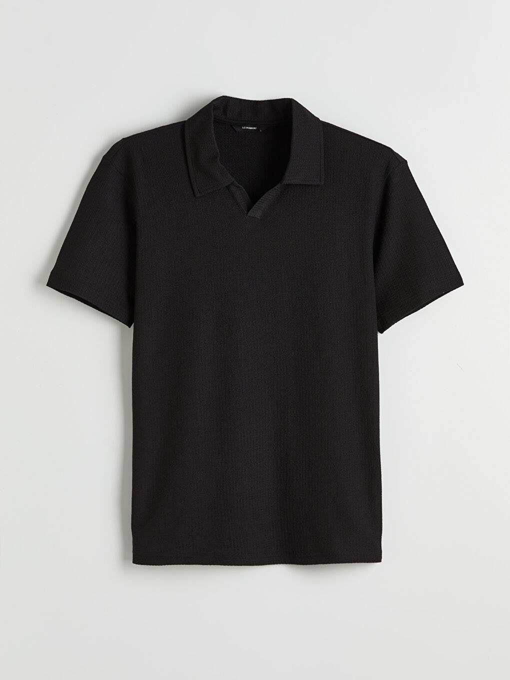 Siyah Polo Yaka Erkek Tişört-4