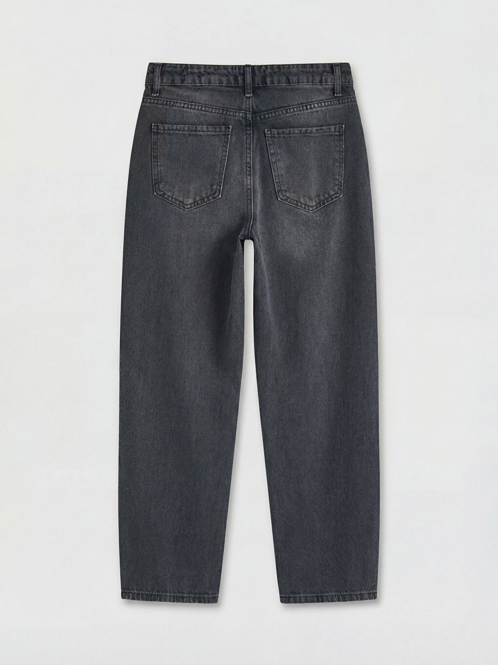 Siyah Barrel Fit Kadın Jean Pantolon-5